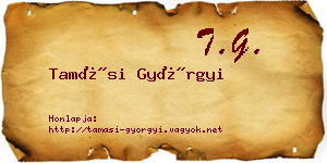 Tamási Györgyi névjegykártya